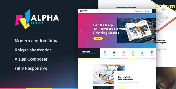 AlphaColor Type Design & Printing Services WordPress Theme