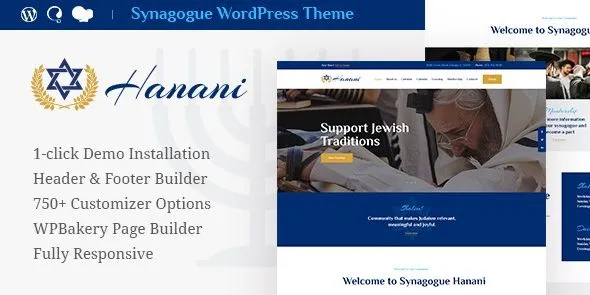 Hanani – Jewish Community & Synagogue WordPress Theme