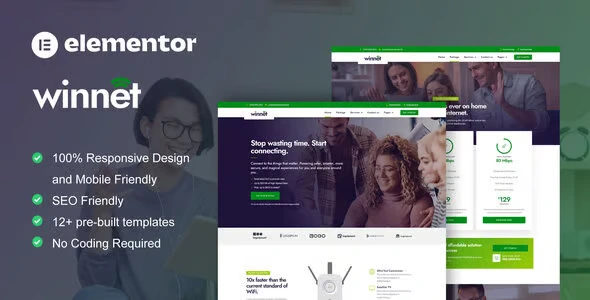 WinNet - Broadband & Internet Service Provider Elementor Template Kit