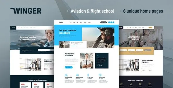 Winger 1.0.15 Aviation & Flight School WordPress Theme