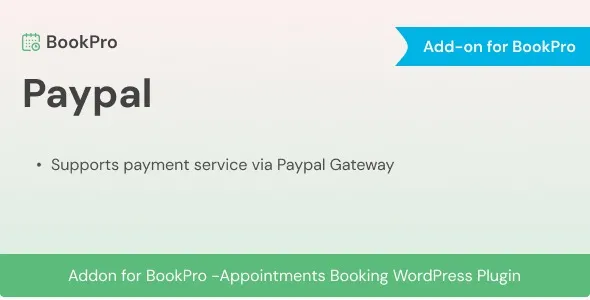 PayPal Payments Standard Add-on for BookPro Plugin