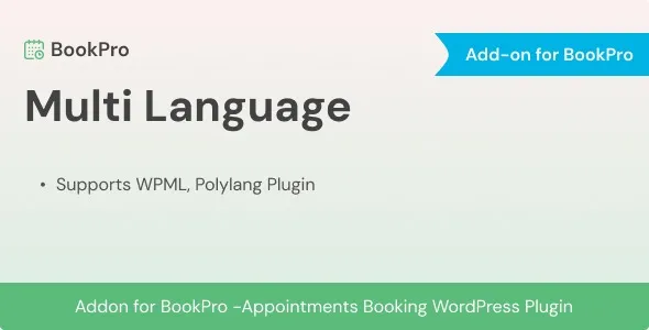 Multi Language Add-on for BookPro Plugin