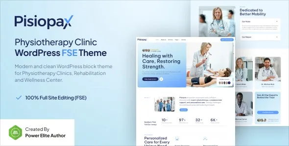 Pisiopax - Physiotherapy Clinic Gutenverse FSE WordPress Block Theme