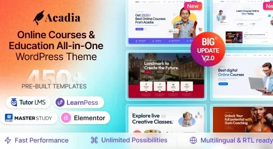 Acadia – Education WordPress Theme For University & Online Course