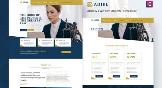 Adiel – Attorney & Law Firm Elementor Template Kit