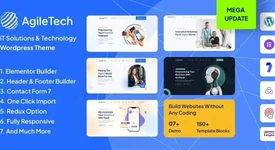 Agiletech - IT Solutions Service Technology Saas Software Startup WordPress Theme