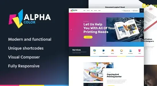 AlphaColor Type Design & Printing Services WordPress Theme