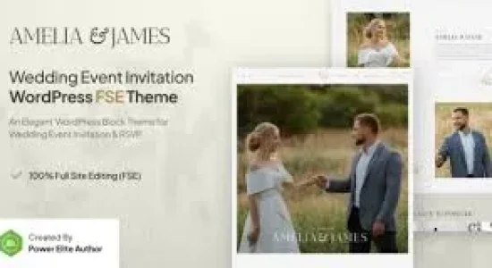 Amelia & James – Wedding Invitation Gutenverse FSE WordPress Theme