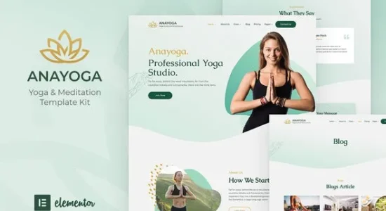 Anayoga – Yoga Teacher & Studio Elementor Template Kit
