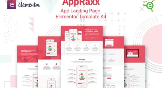 AppRaxx – App Landing Page Elementor Template Kit