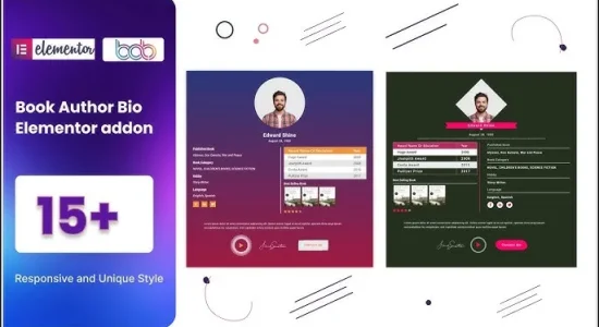 BWD Book Author Bio Addon for Elementor