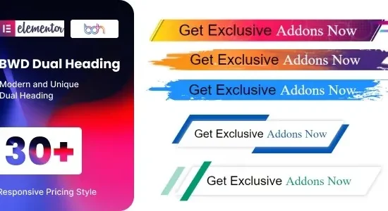 BWD Dual Heading addon for elementor