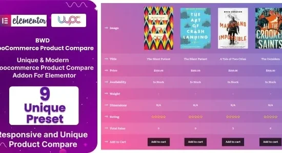 BWD WooCommerce Product Compare Addon For Elementor