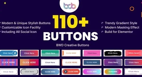 BWD creative buttons elementor addon