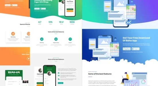 Baha – Apps Landing Elementor Template Kit