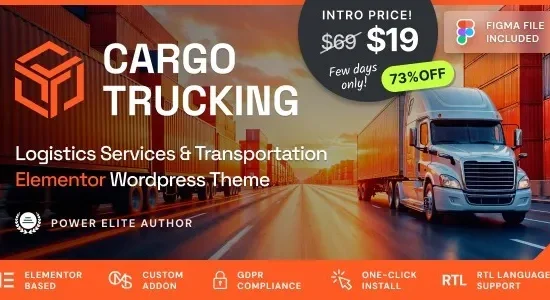 Cargo Trucking - Transportation Services & Logistics WordPress Theme