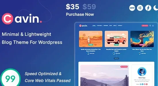 Cavin – Minimal & Lightweight WordPress Blog Theme