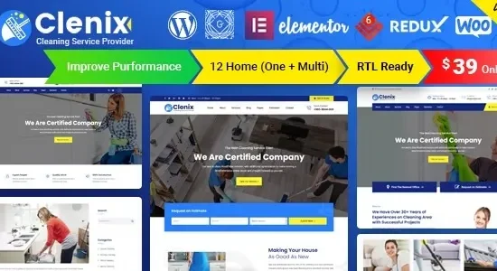 Clenix 3.1.0 – Cleaning Services WordPress Theme