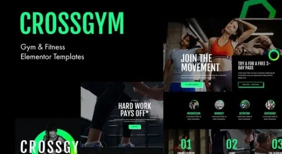CrossGym – Gym & Fitness Elementor Template Kit
