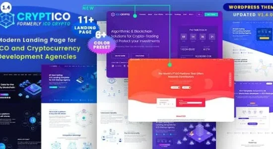 Cryptico – ICO Crypto Landing & Cryptocurrency WordPress Theme​