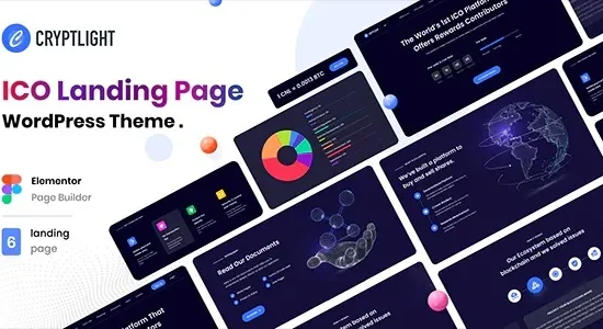 Cryptlight - ICO Landing Page WordPress Theme