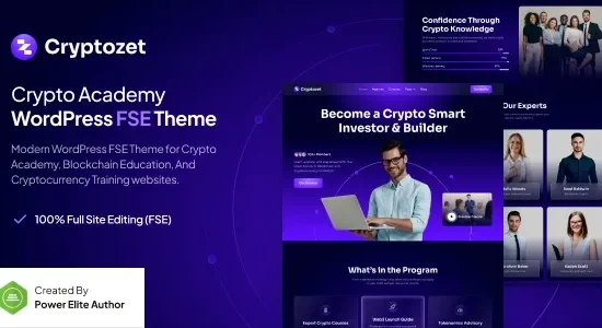 Cryptozet – Crypto & Blockchain Academy Gutenverse FSE WordPress Theme