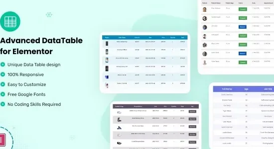 Datalentor 1.0.3 – Advanced DataTable for Elementor