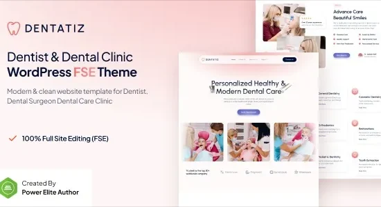Dentatiz - Dentist & Dental Care Clinic FSE WordPress Theme