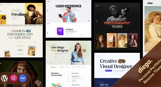 Diego - Creative Personal Portfolio & Resume WordPress Theme + RTL