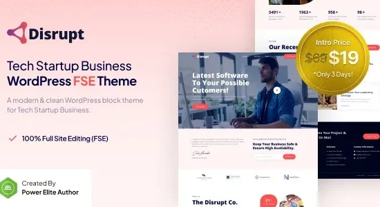 Disrupt - Tech Startup Business FSE WordPress Theme