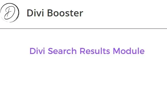 Divi Search Results Module