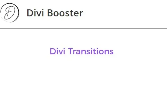Divi Transitions