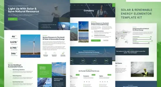 Dometric Solar & Renewable Energy Elementor Template Kit