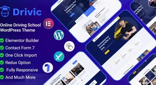 Drivic – Online Driving School Multi-Purpose Elementor WordPress Theme