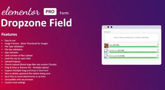 Dropzone Field For Elementor Form