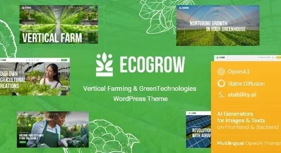 EcoGrow– Vertical Farming & Green Technologies WordPress Theme + AI