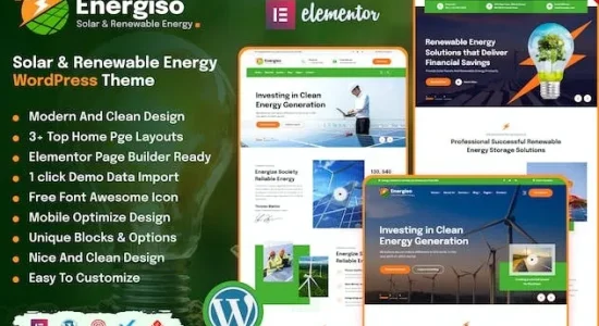 Energiso – Solar & Energy WordPress Theme