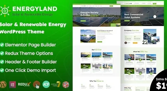 Energyland - Solar & Renewable Energy WordPress Theme