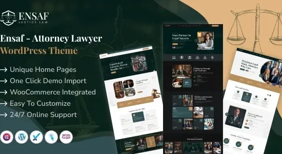 Ensaf – Attorney Lawyer WordPress Theme