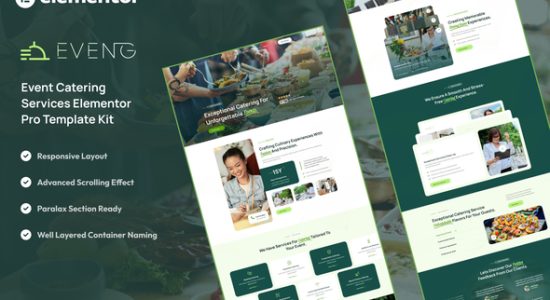 Eveng - Event Catering Services Elementor Pro Template Kit