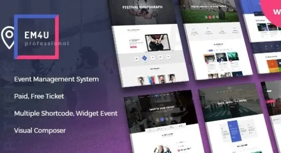 Event EM4U - Multiple Event Booking Conference Ticket, QR Code Calendar WordPress Theme