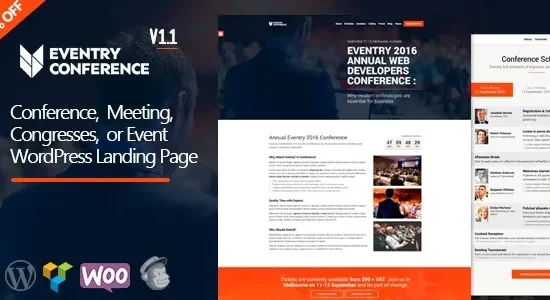 Eventry - Conference Meetup Landing Page WordPress Theme