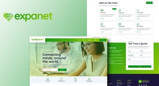 Expanet - Broadband & Internet Services Elementor Template Kit