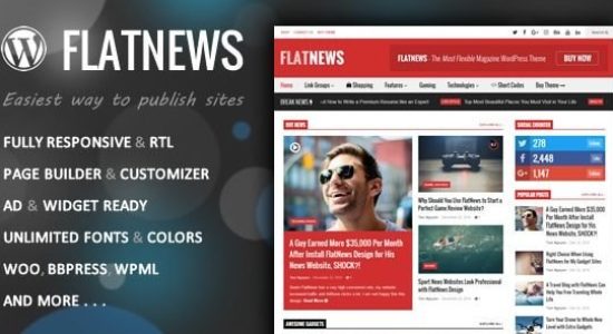 FlatNews Responsive Magazine WordPress Theme