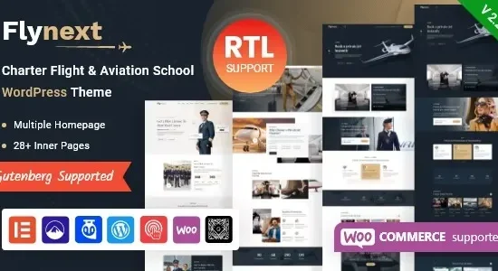 Flynext - Multipurpose Aviation WordPress Theme + RTL
