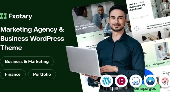 Fxotary - Modern Digital Agency WordPress Theme with Elementor Support