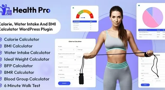 Health Pro - Calorie, Water Intake and BMI Calculator WordPress Plugin