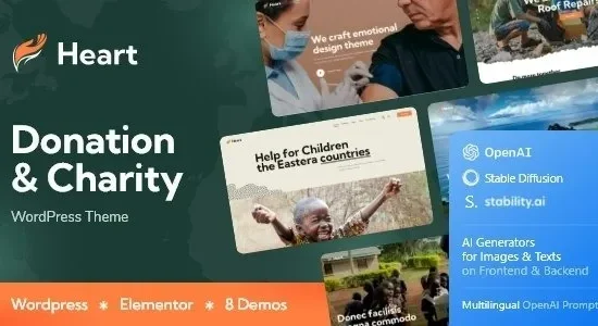 Heart – Donation & Charity Non-Profit WordPress Theme + AI