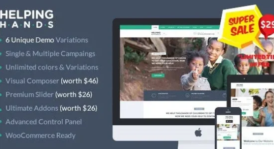 HelpingHands 2.7.7 – Charity, Fundraising, Church, NGO, Non Profit WordPress Theme