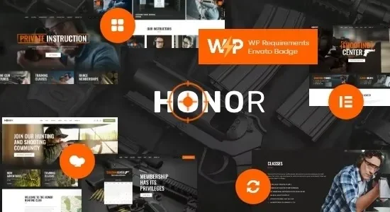 Honor - Multi-Purpose Shooting Club & Weapon Store WordPress Theme + Elementor